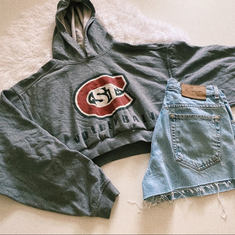 Nike Grey Volleyball Crop Hoodie Sweater